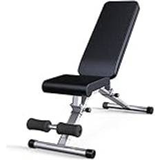 Supine Board justerbar, multifunktionell viktbänk hantel bänk press träningspall hem vikbar sit-up fitnessutrustning, svart_129 x 46 x 117 cm