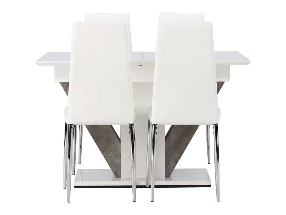 Venture Design Disa & Pastill spisegruppe Hvid/hvid 4 stole og borde 120 x 80 cm