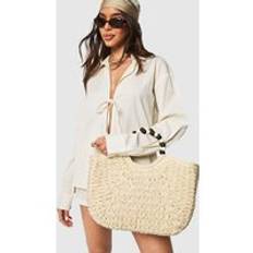 Handväska Med Pärlor, Beige - ONE SIZE
