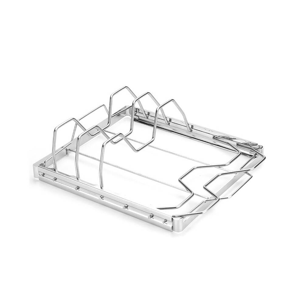 Foldable Rib Rack for Perfect for Grilling Smoking, and Serving BBQ Accessories Rust-Resistant and Easy to Clean