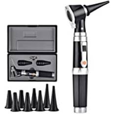 Jiusion 3X Otoscope with LED, Portable Handheld Ear Check Magnifier with 8 caps and 1 storage case for Doctor Nurse Adult Kid Dog Cat Pet