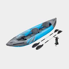 Uppblåsbar kajak Bestway Hydro Force Surge Elite X2, 386 x 96 x 35 cm, blå/grå + paddlar + handpump + fenor + transportväska + lagningslapp