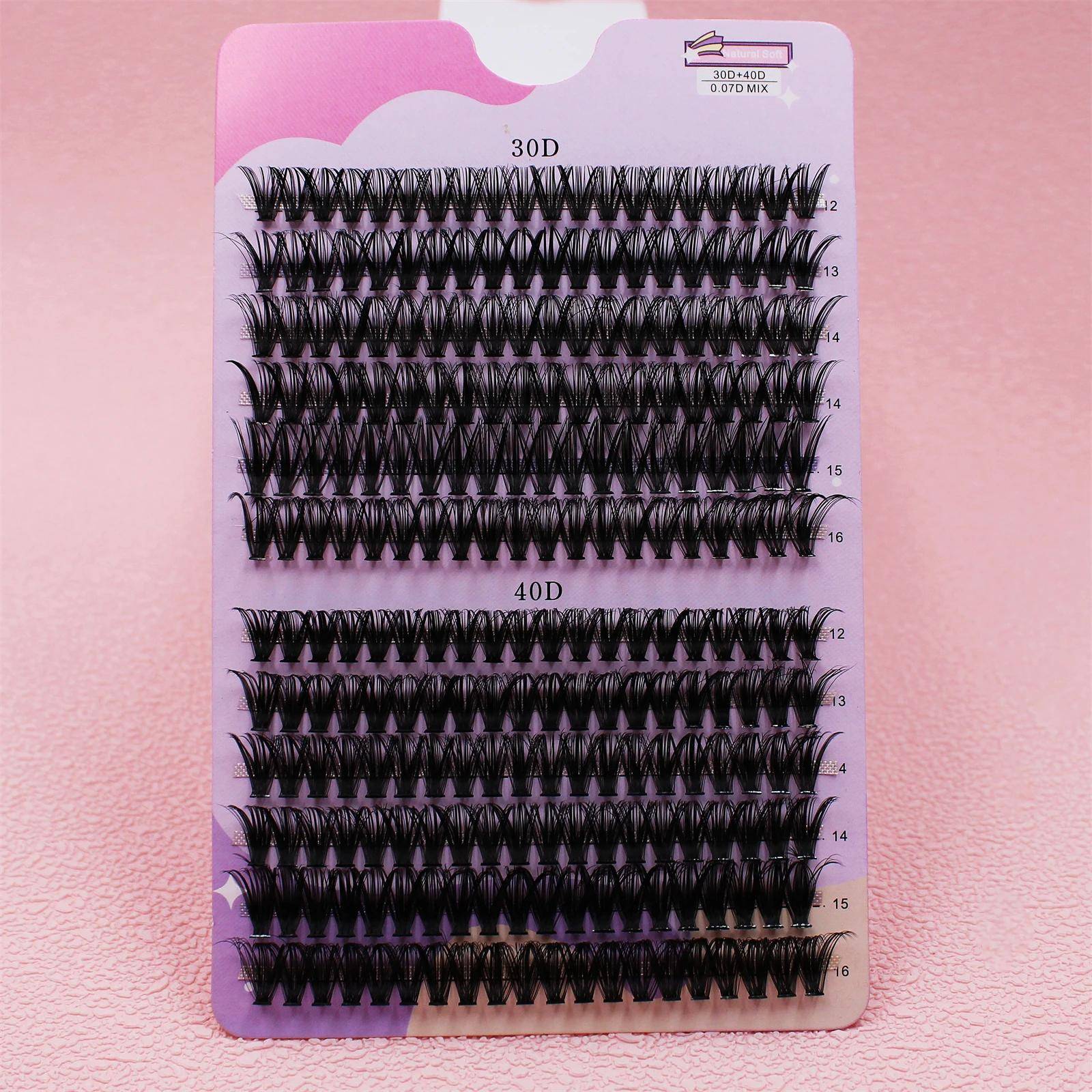 30/40d 12-16mm Mix D Cluster Lashes Individual Lashes Lash Extensions Clusters Lashes Soft Natural False Eyelashes
