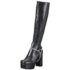 LAMODA - Midnight Hour plattform Knee High Boots, EU 39, Svart PU, 39 EU