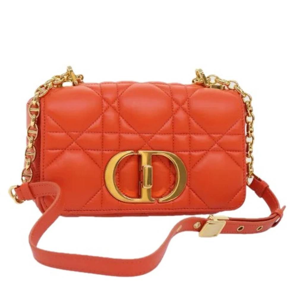 Dior Vintage Pre-owned Vintage Læder Skuldertaske - Vintage - Dame - Orange - ONE SIZE - Uld