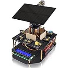 KEYESTUDIO Gör-det-själv solspårning elektronisk kit för Arduino UNO, temperatur- och fuktighetssensor, BH1750 ljussensor etc. Educational Programing gåva för tonåringar vuxna