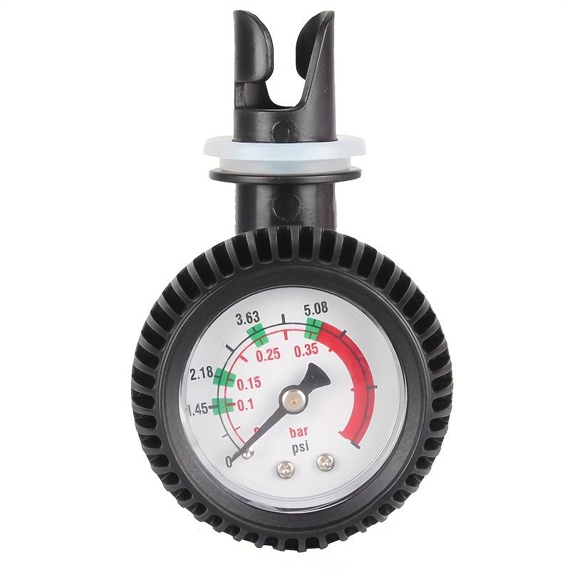 TEMU 1 Black Abs Plastic Inflatable Boat Pump With Pressure Gauge, Portable And , Suitable For Outdoor And Indoor Activities | Portable Air Pump For Swimming Pools