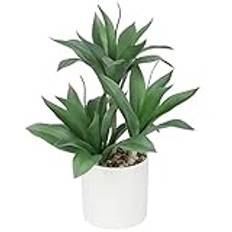 Stora suckulenter konstgjorda växter dekoration i kruka 37 cm, 3 stycken agave växt falsk suckulent konstgjord växt i kruka keramik, suckulent krukväxter dekoration aloe yucca vera för hem kontor kök