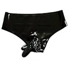 Latex gummishorts för män underkläder trosor byxor med två latextrosor, röda, skräddarsydda