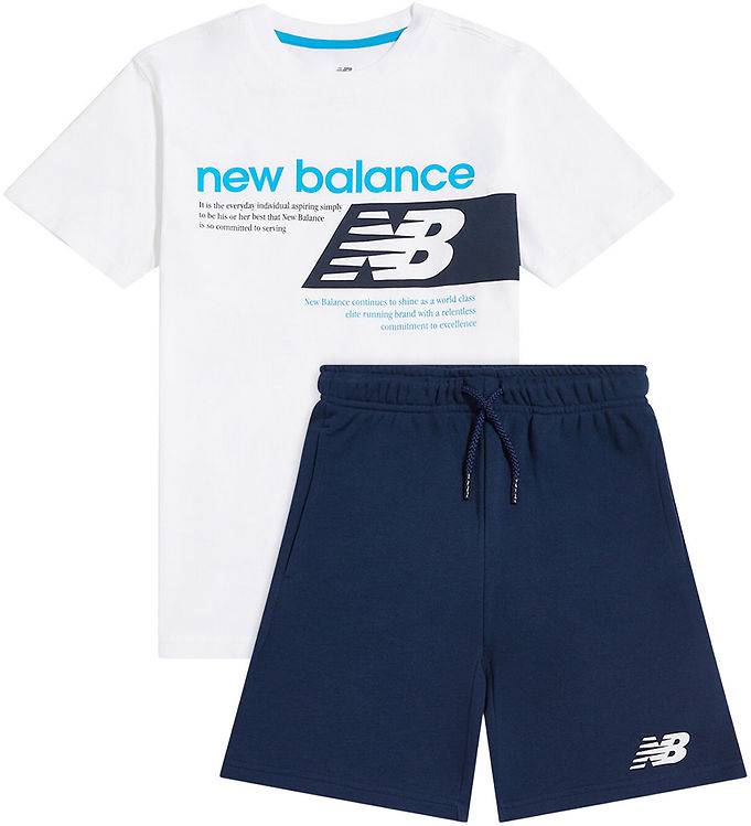 New Balance Shortssæt - Nb Bright White - New Balance - 10-11 år (140-146) - Shorts