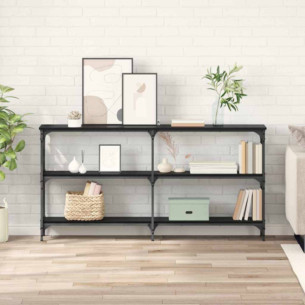 vidaXL Konsolbord Svart Ek 150 x 29 x 75 cm
