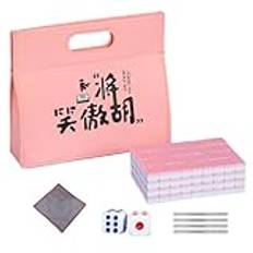 Travel Mahjong Set - Små Mahjong Brädspel, Shuffler Mahjong Set | Mahjong-brädspel, familje-mahjongspel med bordsduk, bärväska, tärningar och kakellinjal till julfödelsedagen