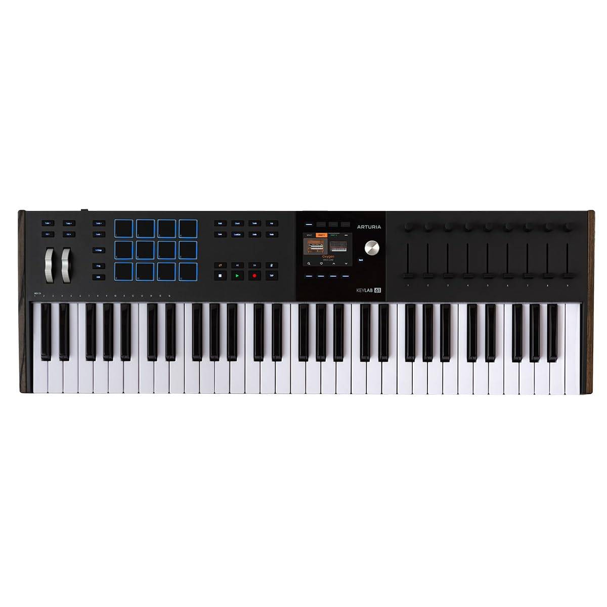 Arturia Keyboard Controller KeyLab mk3 61 aftertouch color display black keys/velocity & compatible/pad function/full svart