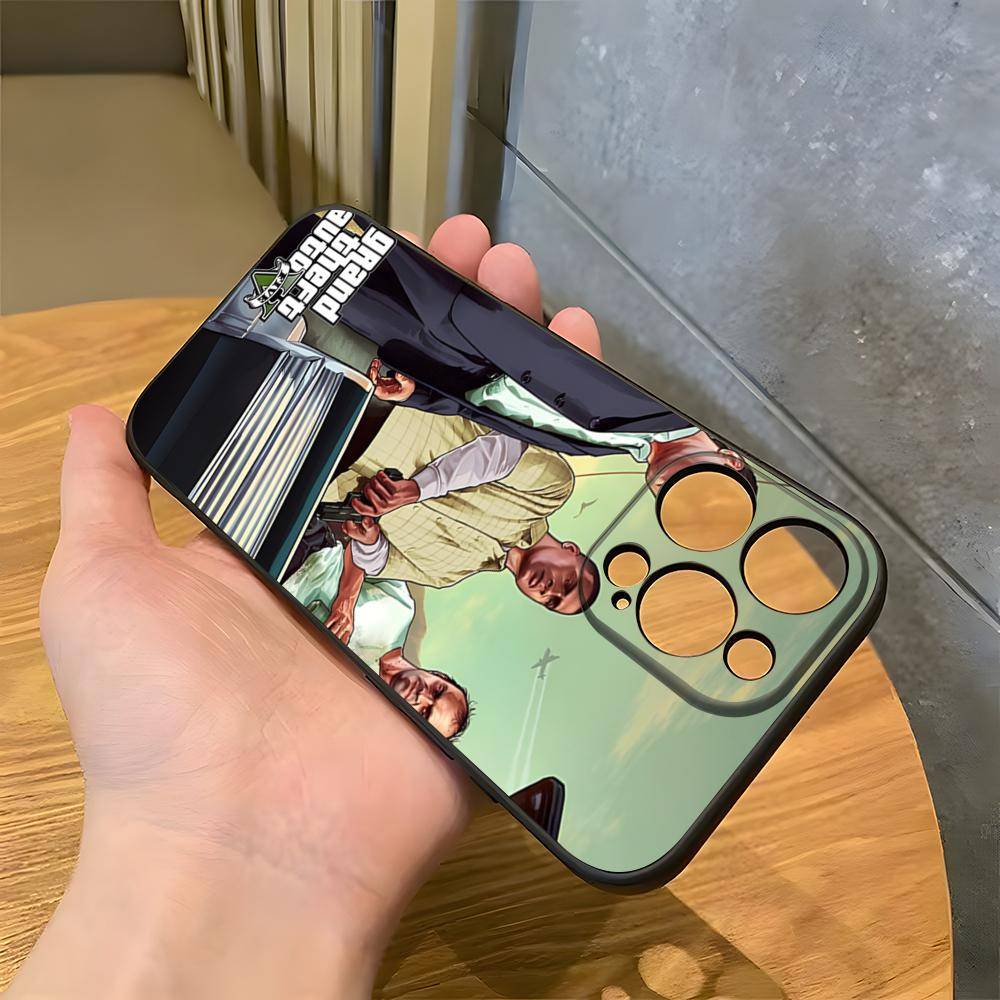 Grand Theft Auto GTA V Fodral För IPhone 17 Pro Max 15 Pro 16 14 Plus 12 13 Mini 11 Pro Stötsäkert Mjukt Fodral