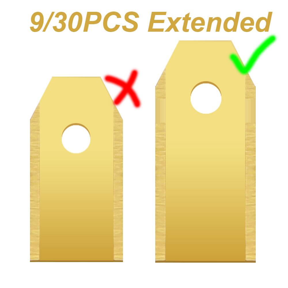 9/30pcs Real Extended Cutting Blade 43 Mm Stainless Steel Blade for Robot Lawn Mower, Double Cutting Effect Increase Efficiency