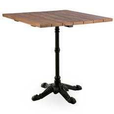Lyon cafébord svart/teak 70x70 cm - Svart/Träfärg