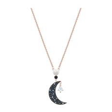 Swarovski, Tilbehør, Dame, Lyserød, ONE SIZE, Uld, Halskæde Kvinder Symbolisk Måne Rosaguldbelagt 5515964