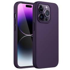 JETech Silikonskal för iPhone 14 Pro Max 6,7-Tums, Silky Soft Touch Skal med Hela Kroppen, Stötsäker Case med Mikrofiberfoder (Djuplila)
