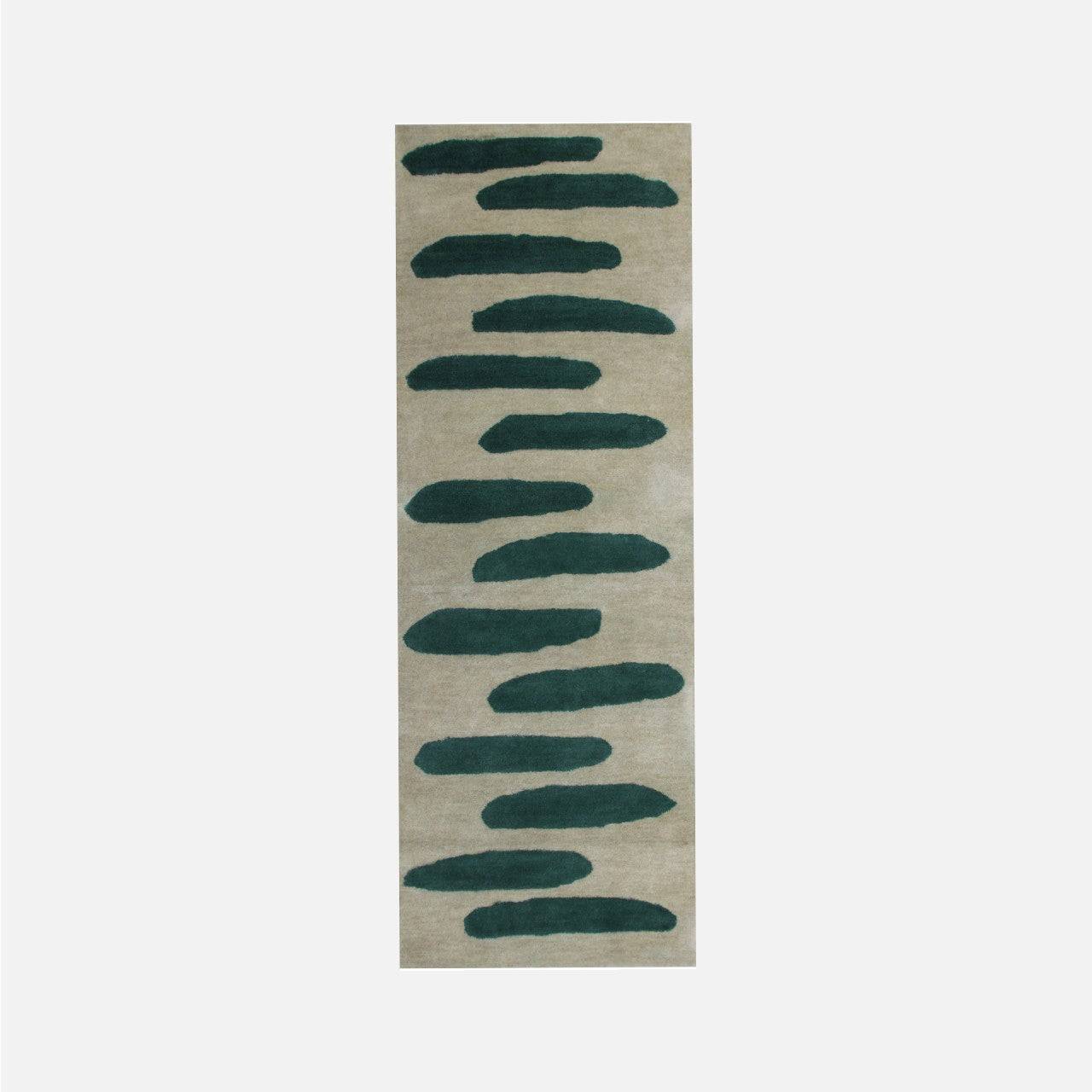Willow - Gulvtæppe - 100% Wool - Dark Moss Green - 80x300 cm