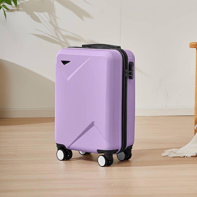 Fashionable Irregular Personalized 20-inch Travel Suitcase For Business Trips, Featuring A Telescopic Handle, Universal Wheels, And A Password Lock, Made Of Abs+pc, In 10 Vibrant Colors, From