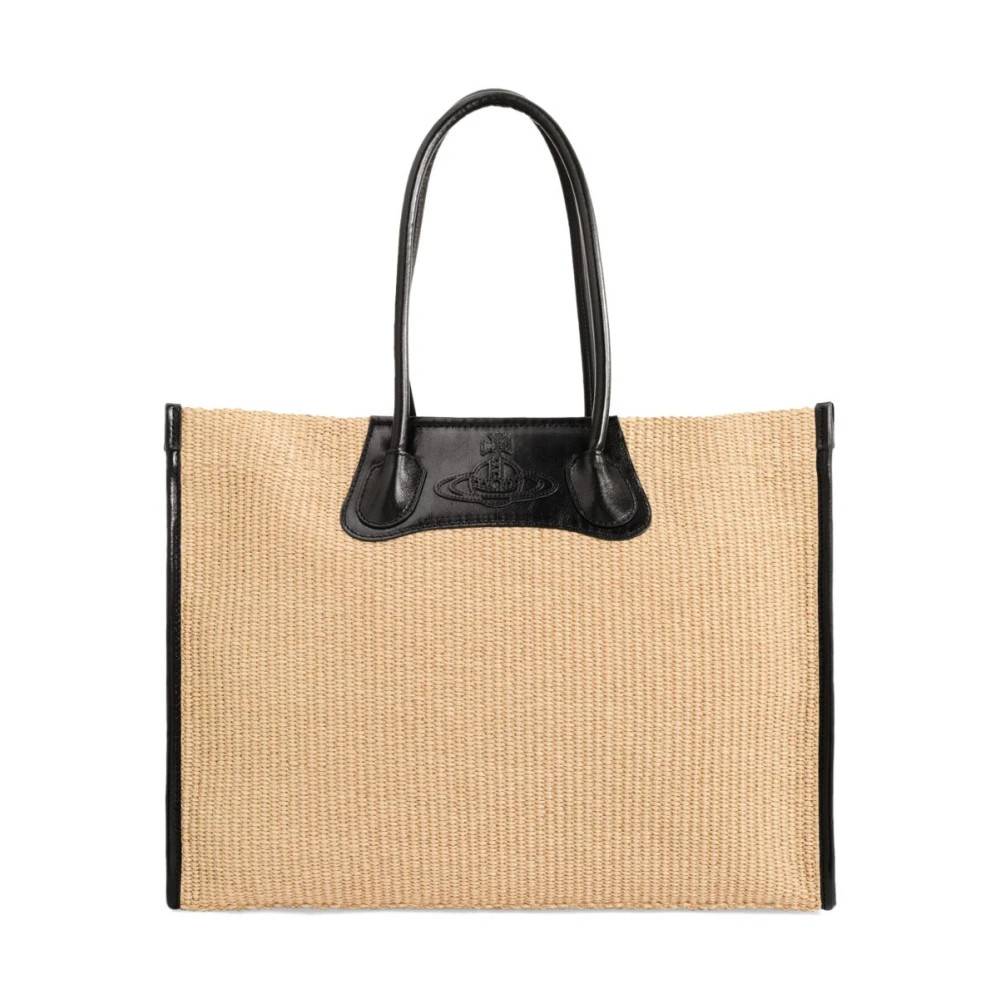 Vivienne Westwood Troy Vævet Tote Taske - Tasker - unisex - Beige - ONE SIZE - Bomuld