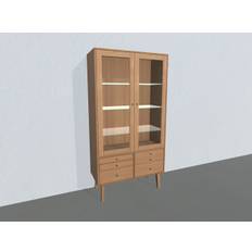 Square Exclusive vitrineskab - opstilling 14 (naturolieret massiv eg)