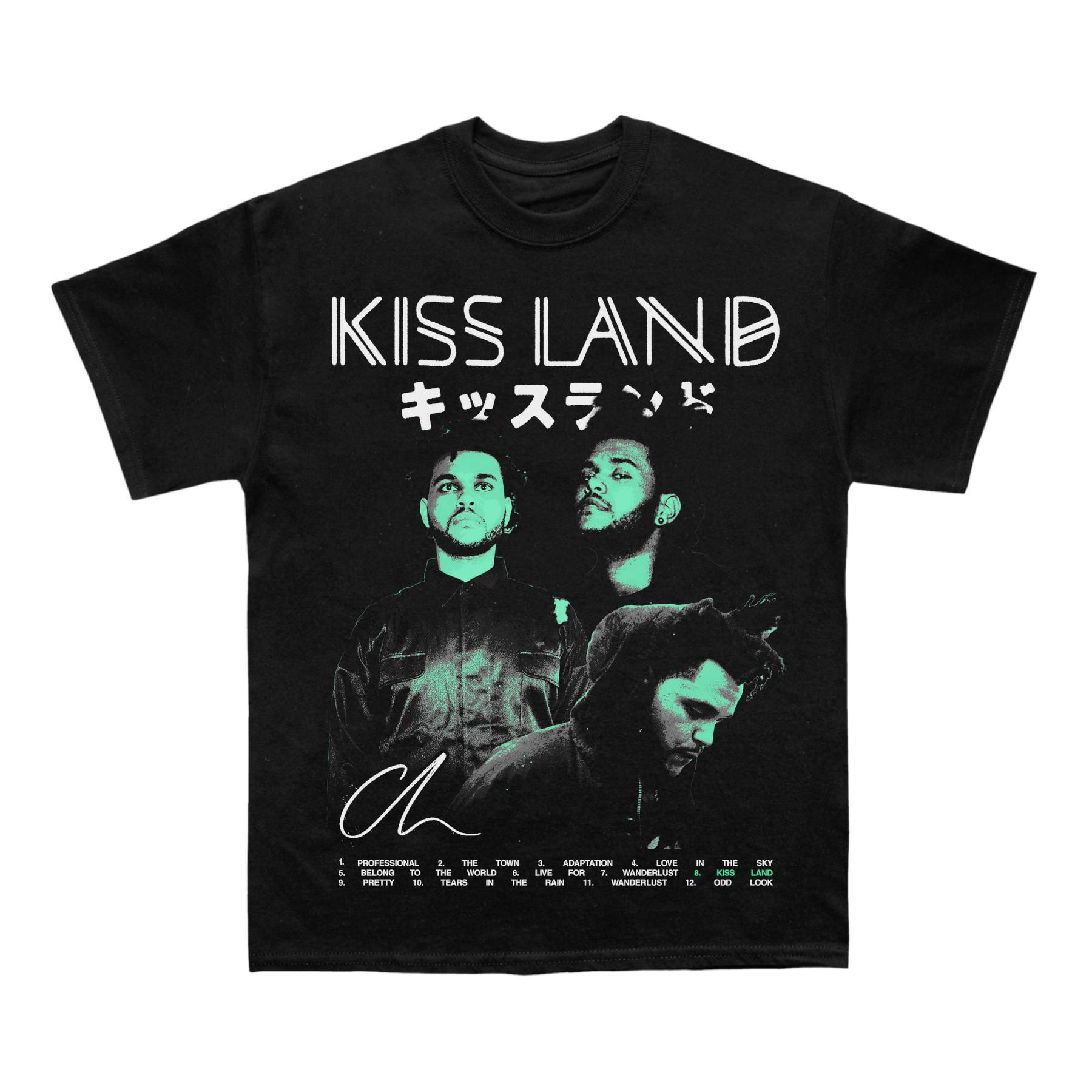 Weeknd Kissland Album T-shirt Herr Dam Streetwear Överdimensionerad Y2k Vardaglig Lös Kortärmad Unisex T-shirt Kvinna Man Kläder cm black