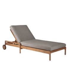 Ethnicraft Jack Outdoor Adjustable Teak Lounger - Inkl. Mocha Hynde
