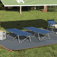 vidaXL Hopfällbart Camping Sängset Blå Tyg och Metall Kompakt Hopfällbar
