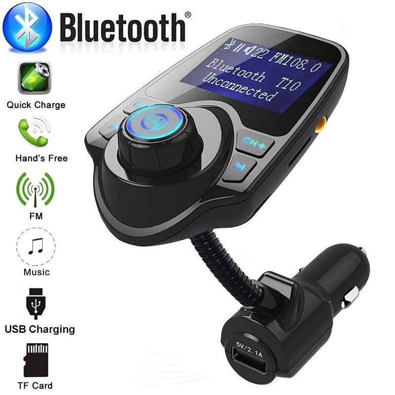 Billaddare usb bil cigarettändare adapter laddare trådlös bil bluetooth fm-sändare mp3 radioadapter bilsats usb fm