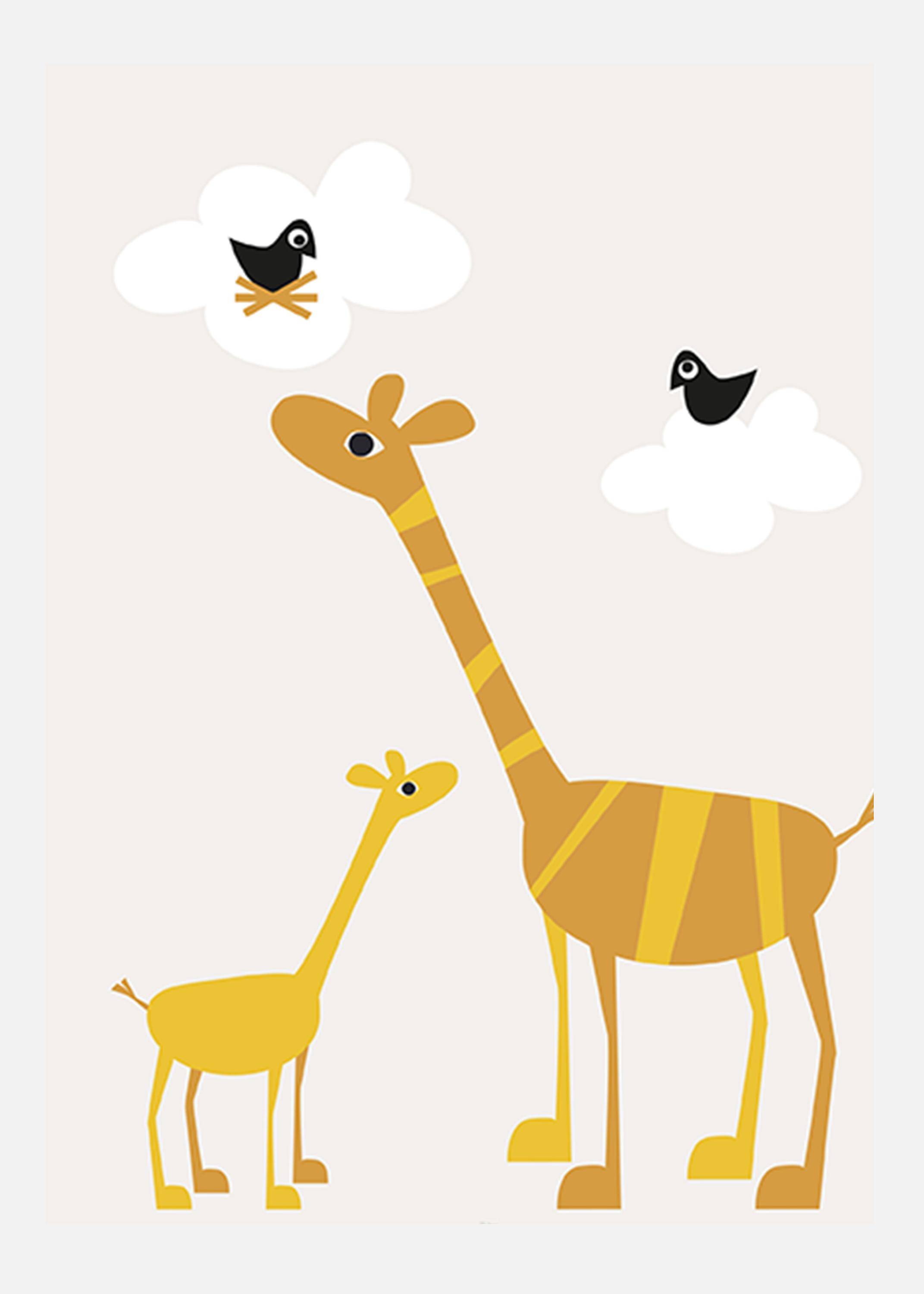 Giraffe - Beige Canvastavla (70x100 cm)