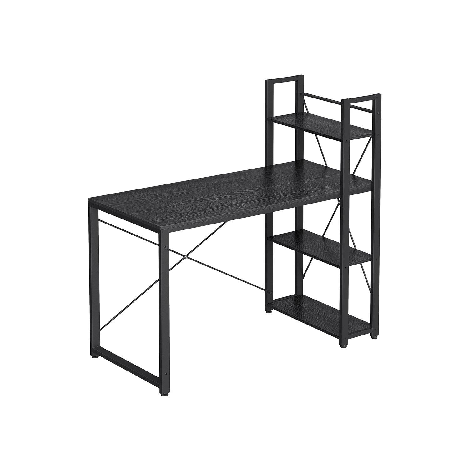 VASAGLE Computer Desk, Writing Desk with Storage Shelves on Left or Right, 120 cm Wide Home Office Desk, for Study, Easy Assembly, Industrial Style, E.