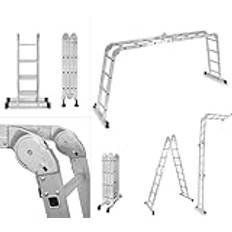 DRABEST 4 x 4 steg universell ledstege – aluminium – hållbar och stabil konstruktion – maximal belastning 125 kg – 0,33 x 1,5 x 0,25 m