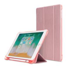 iPad 9.7 (2017/18/ Air/Air 2 - Tri-Fold læder cover m/stylus pen holder - Rosa guld