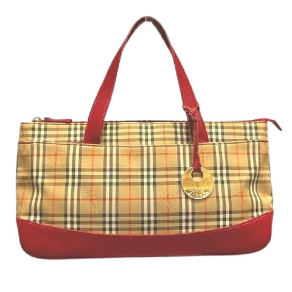 Burberry Vintage - Pre-owned Check Canvas Leather Handbag Vintage - Dam - ONE Size - Läder