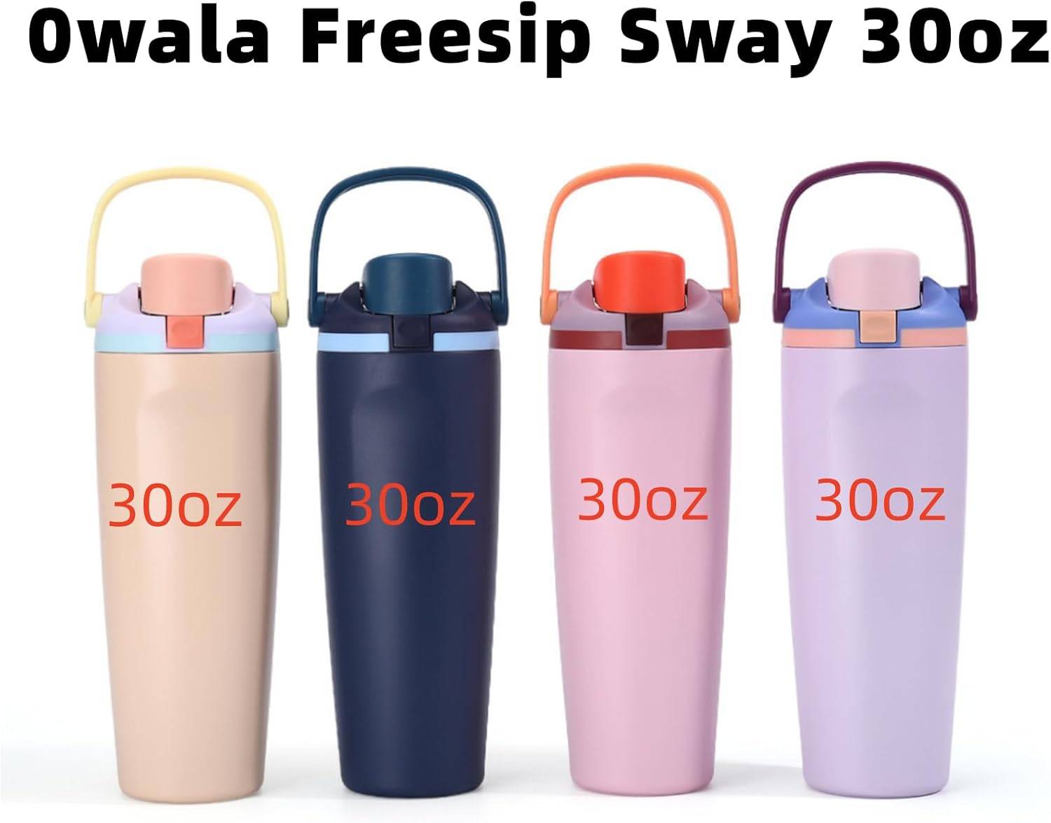 Ersättningslock Kompatibel Tillbehör med Owala FreeSip Sway 30oz Vattenflaskor, Lock med Bärhandtag, Knappar som är Lätta att Öppna brun