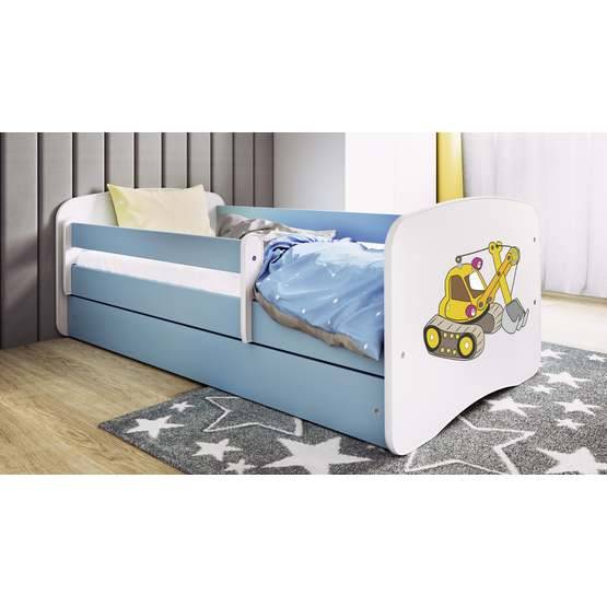 Kocot Kids Barnsäng - Babydreams Blå - Digger Med Låda Och Madrass 160x80 Cm