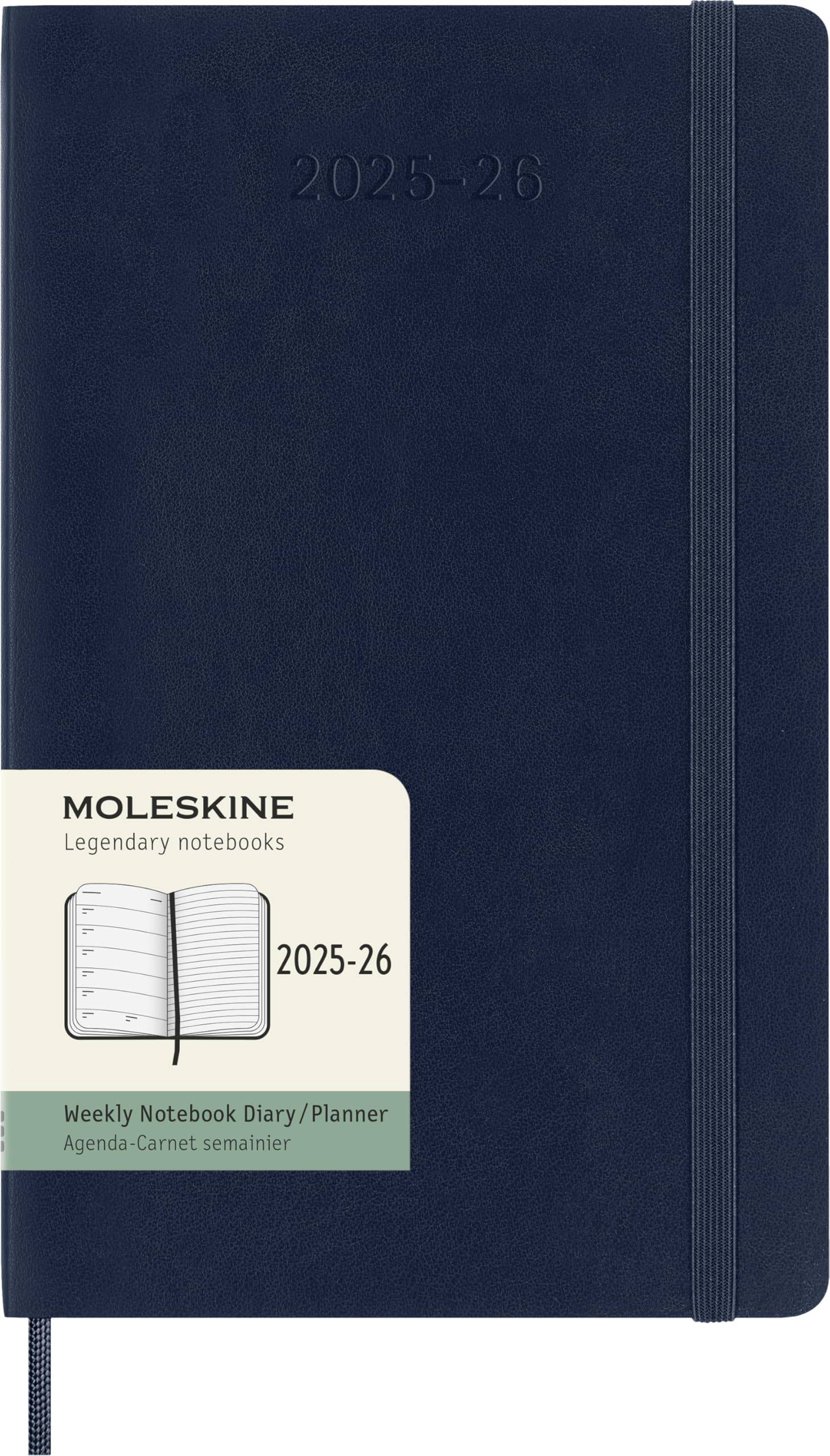 Moleskine 2025 July Weekly Large Size x Soft Sapphire DSB2018WN3Y26 Planner, Start, 18-Month Diary, (13cm 21cm), Cover, Blue,
