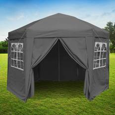 Airwave ® 3.5m Hexagonal Pop-Up Gazebo, 6 Side Panels, Grey