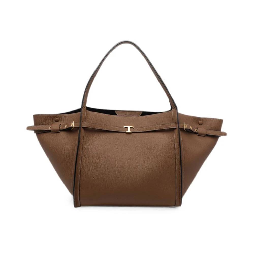 Tod's T Timeless Medium Læder Tote Bag - Tasker - Dame - Brun - ONE SIZE - Læder