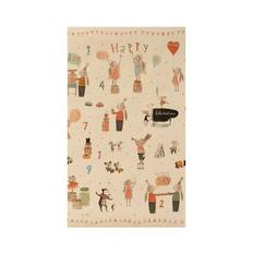Maileg – Presentpapper med motiv möss, kaniner och djur, inslagspapper "Happy day" till presenter, 10 meter