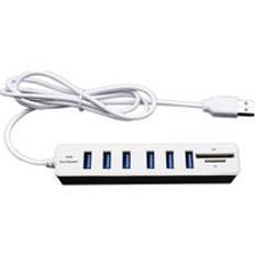 Mini usb hub 3.0 multi usb 3.0 hub usb splitter 3 port hub med tf sd-kortl&#xE4;sare 6 port 2.0 hab adapter f&#xF6;r pc tillbeh&#xF6;r - Svart 6 portar
