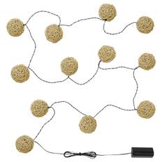 SOLVINDEN LED ljusslinga med 12 ljus, batteridriven/beige