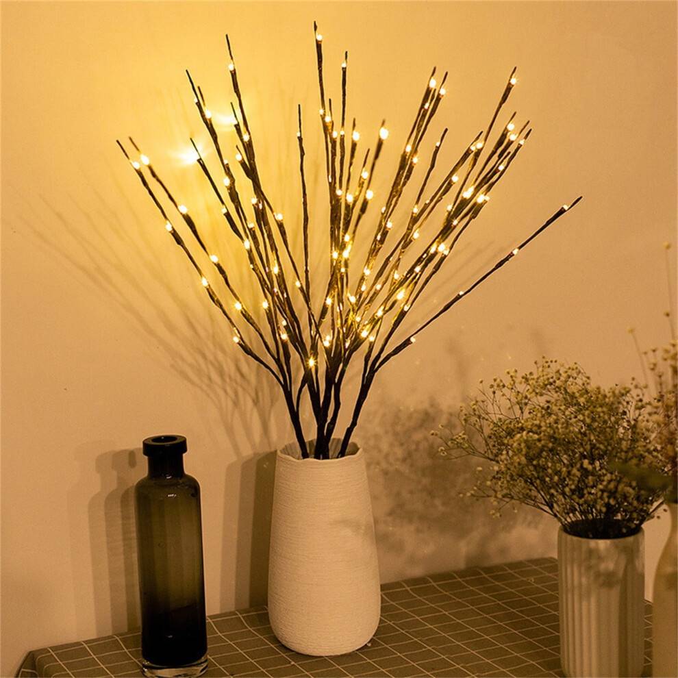 Fankiway Varm LED-lampa med gren, blommig ljusslinga, 20 lampor