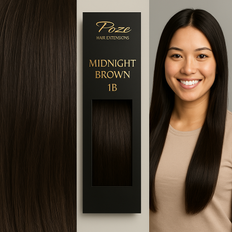 Poze Standard Äkta Löshår Clip & Go - 120g Midnight Brown 1B - 60cm