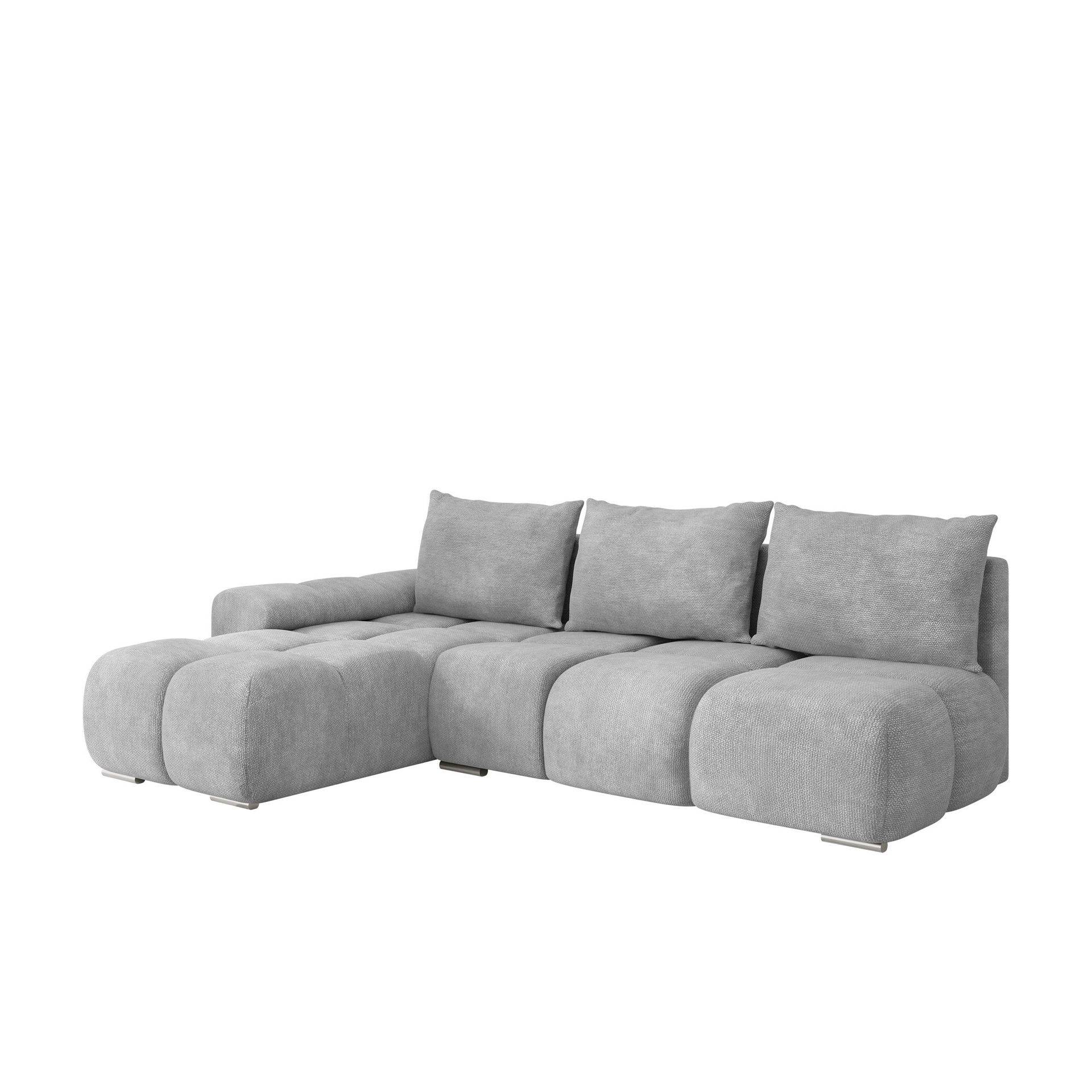 Nessa 4-sits Bäddsoffa divan vänster med förvaring - grå Grå Tyg