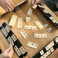 1 set spelrum schack- och mahjongspel, roligt numeriskt spelset innehåller 106 kort, 4 korthållare, 1 förvaringsväska, brädspel för lag - Multifärgad (Digitalt spelset 1st)