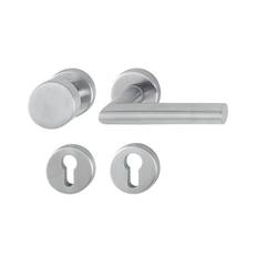 Hoppe RVS deurkruk Amsterdam met vaste top R+PZ - dd 57-62mm