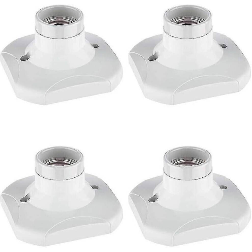 Keramisk E27-lamphållare, 4 delar E27-lamphållarsockel för E27-lamphållare, vägglamphållare, AC 220-250v, vit