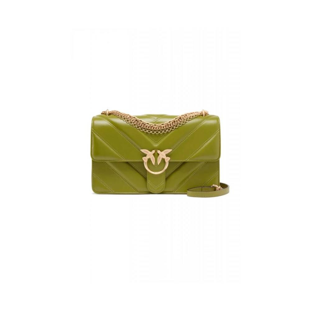 PINKO Love Bag One Medium Skuldertaske - Tasker - Dame - Grøn - ONE SIZE - Uld